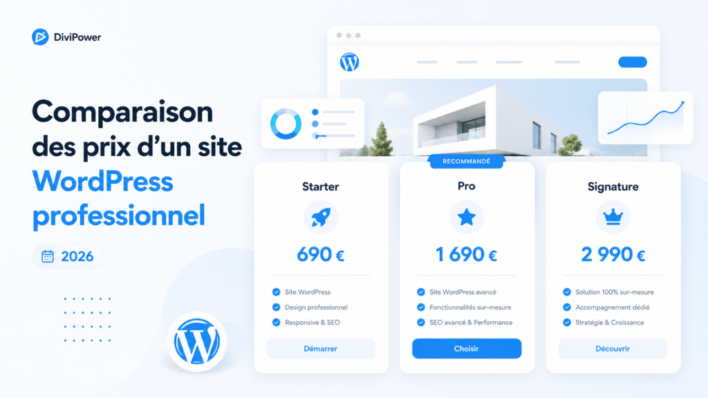 Comparaison des prix d’un site WordPress professionnel en 2026