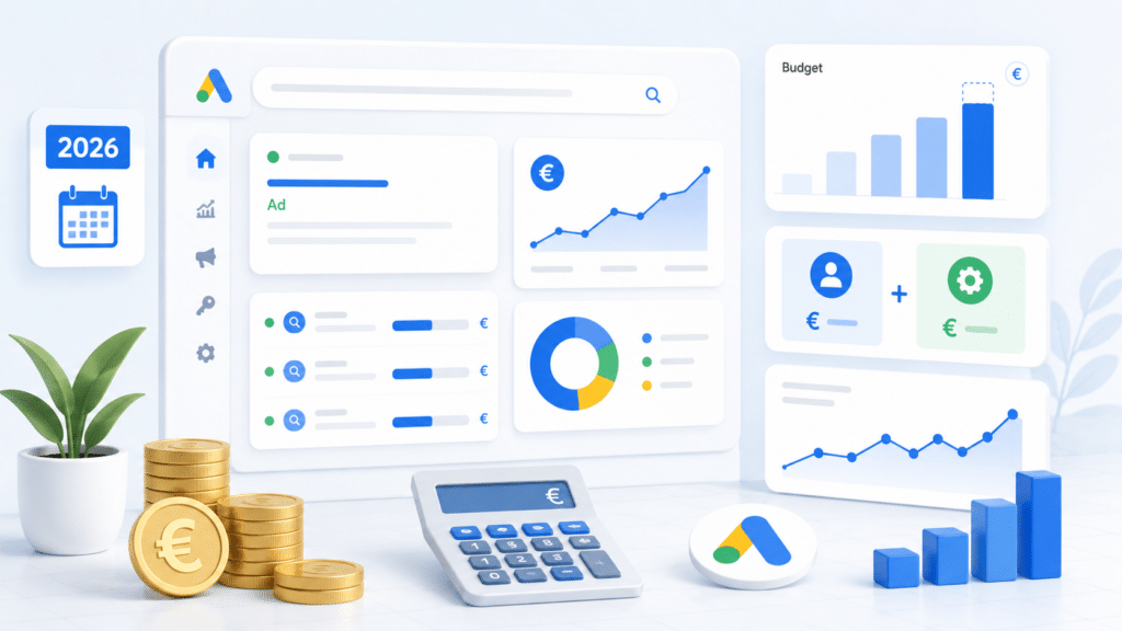 Budget Google Ads en 2026 comparaison des coûts publicitaires et honoraires